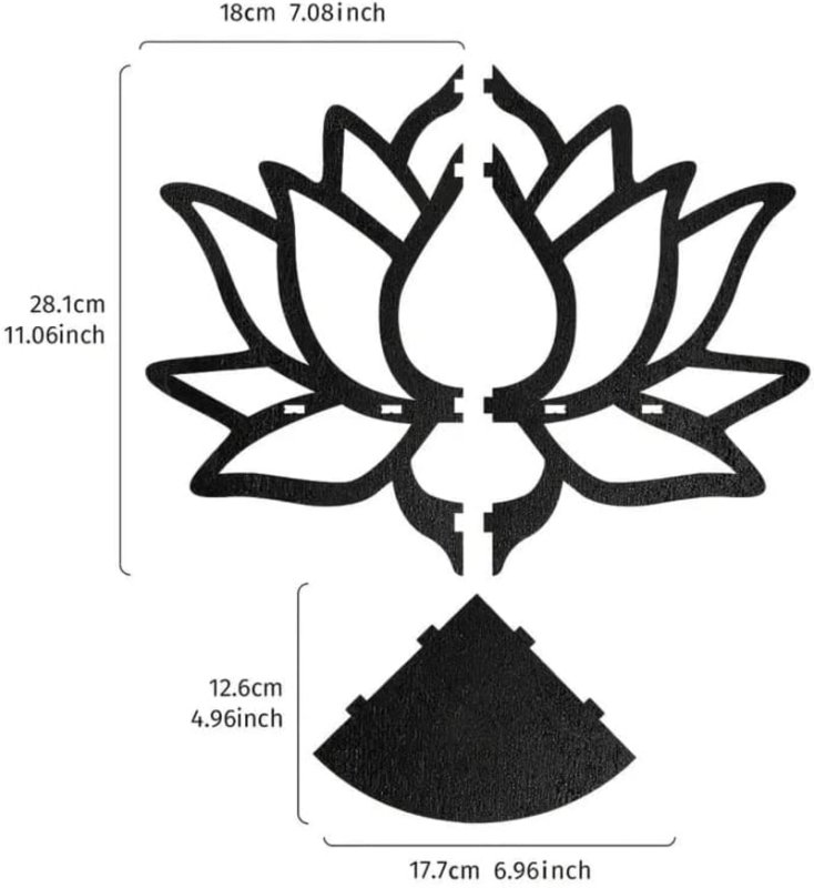 Laser Cut Wooden Lotus Wall Shelf – Lotus Corner Floating Shelf