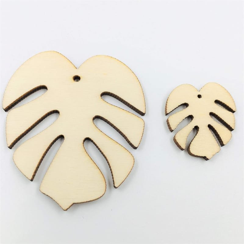 Laser Cut Wood Monstera Leaf Earring Blanks Shapes for Jewelry Making