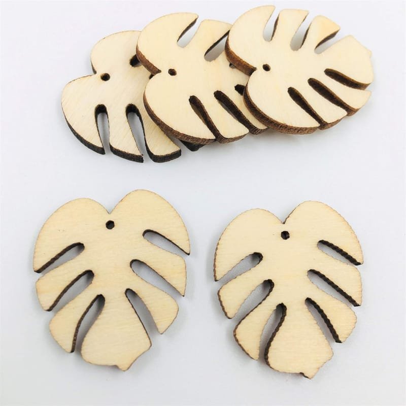 Laser Cut Wood Monstera Leaf Earring Blanks Shapes for Jewelry Making