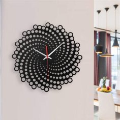 Laser Cut Spiral Modern Wall Clock Mandala Wall Clock