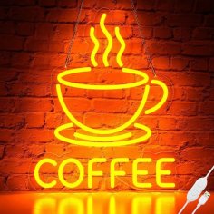 Laser Cut Coffee Neon Sign Coffee Cup Neon Sign