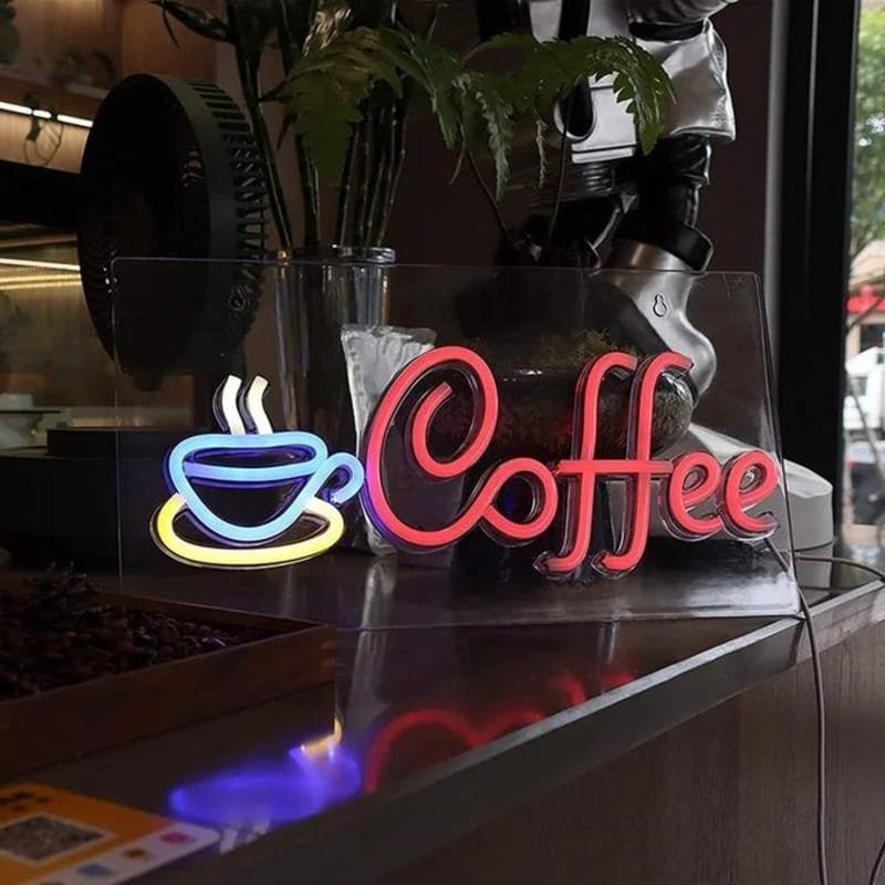 Laser Cut Coffee Neon Sign LED Coffee Signs Wall Decor