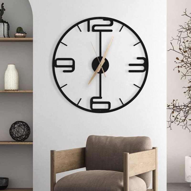 Laser Cut Minimalist Wall Clock for Home Decor