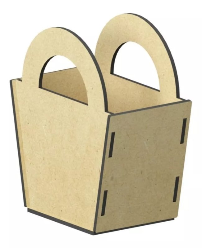 Laser Cut Candy Box Wooden Favor Box Basket With Handle