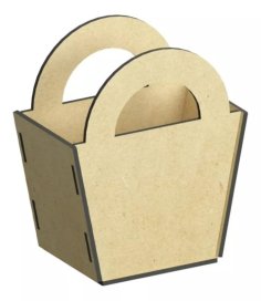 Laser Cut Candy Box Wooden Favor Box Basket With Handle