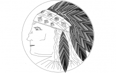 Native American Indian Headdress dxf File