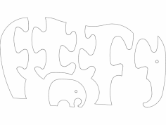 Elefant-Puzzle-dxf-Datei