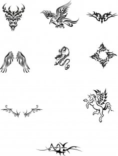 Tattoo Totem vector Set Free Vector