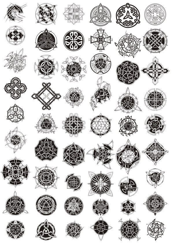 Pacote de vetores de ornamentos celtas