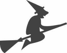Halloween witch flying clipart DXF File