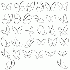 Butterfly vector set Free Vector