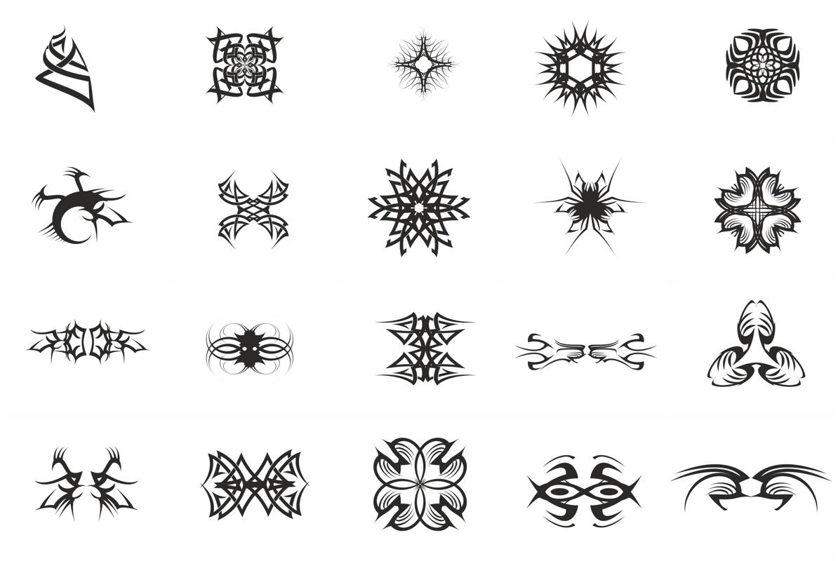 Pacote de ilustração vetorial de desenhos de tatuagem tribal