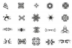 आदिवासी टैटू डिजाइन वेक्टर चित्रण पैक