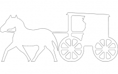 Horse Buggy Silhouette dxf File