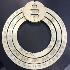 Laser Cut Round Plywood Calendar