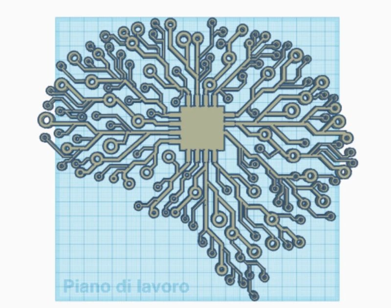 Laser Cut Brain Electronic Circuit Wall Art