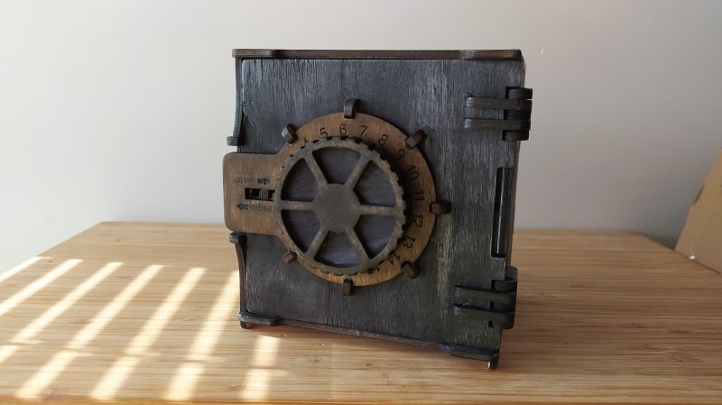 Laser Cut Safe With Combination Lock Woodn Box