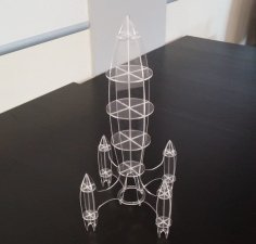 Laser Cut 3D Puzzle Rocket