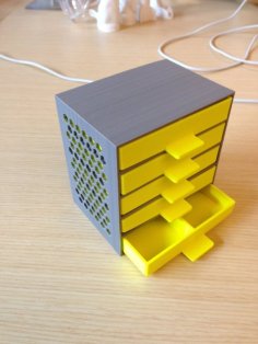 Customizable Drawer Box With Hex Pattern Sides 3D Printer Model