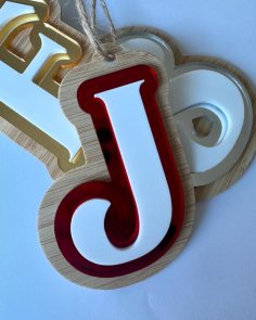 Laser Cut Layered Letter Keyring Alphabet Keychain Designs A-Z