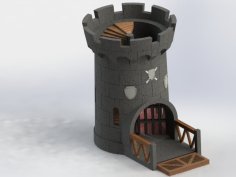 Castle Dice Tower With Moveable Gate 3D Printer Model