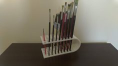 Curved Pencil Pen Brush Holder 3D Printer Model