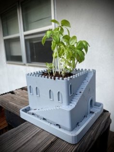 Castle Seedling Pot 3D Printer Model