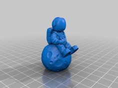 Astronaut Sitting On The Moon (complete And 2 Parts) 3D Printer Model