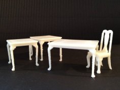 Miniature Queen Anne Dining Tables 3D Printer Model