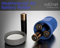 Weatherproof AA Battery Storage 3D Printer Model