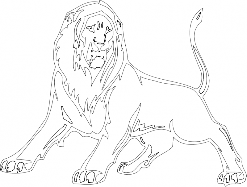 Arquivo dxf de leão mascote animal