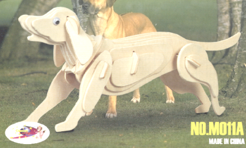 Perro 3D Rompecabezas Corte Láser