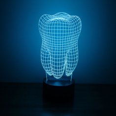 Tooth 3D LED Night Light Free Vector