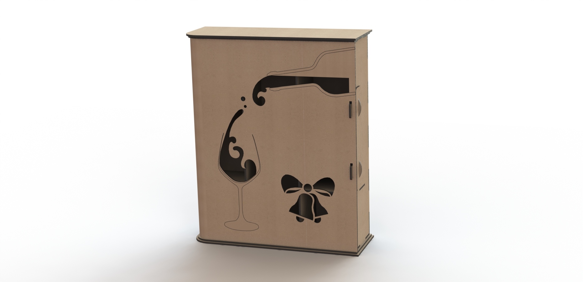 Laser cut wine box template Free Vector cdr Download - 3axis.co