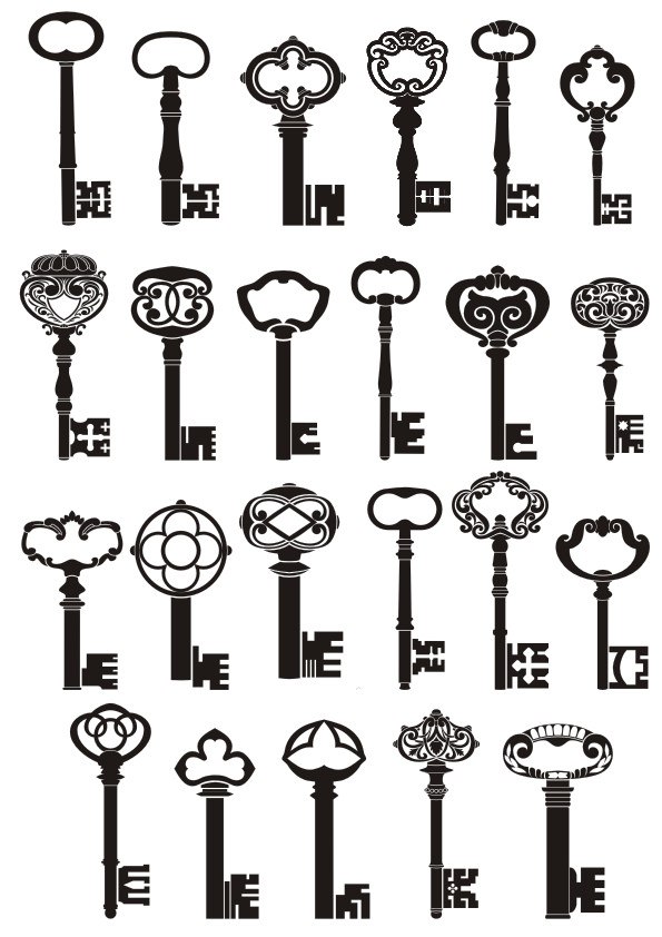 Векторная иллюстрация старинных ключей