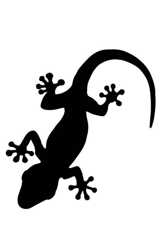 Gecko Leopard Gecko clipart siluet dxf Dosyası