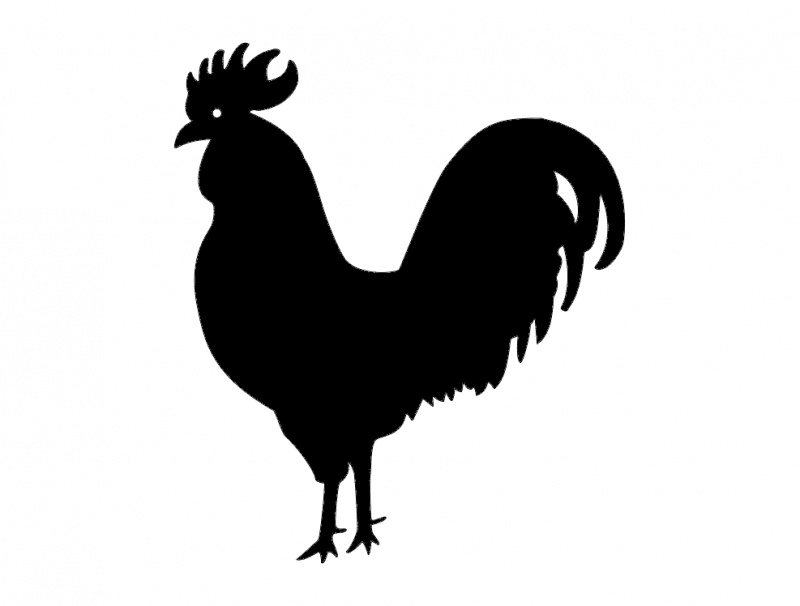 मुर्गा सिल्हूट वेक्टर dxf फ़ाइल