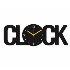 Laser Cut Clock Text Shape Wooden Wall Clock