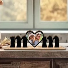 Laser Cut Mothers Day Photo Picture Frame Gift Mom Birthday Table Decor