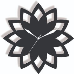 Laser Cut Mandala Wall Clock, Floral Shape Modern Art Design Clock
