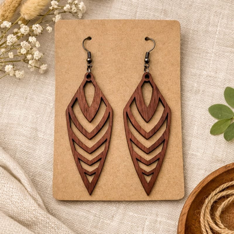 Laser Cut Chevron Earrings