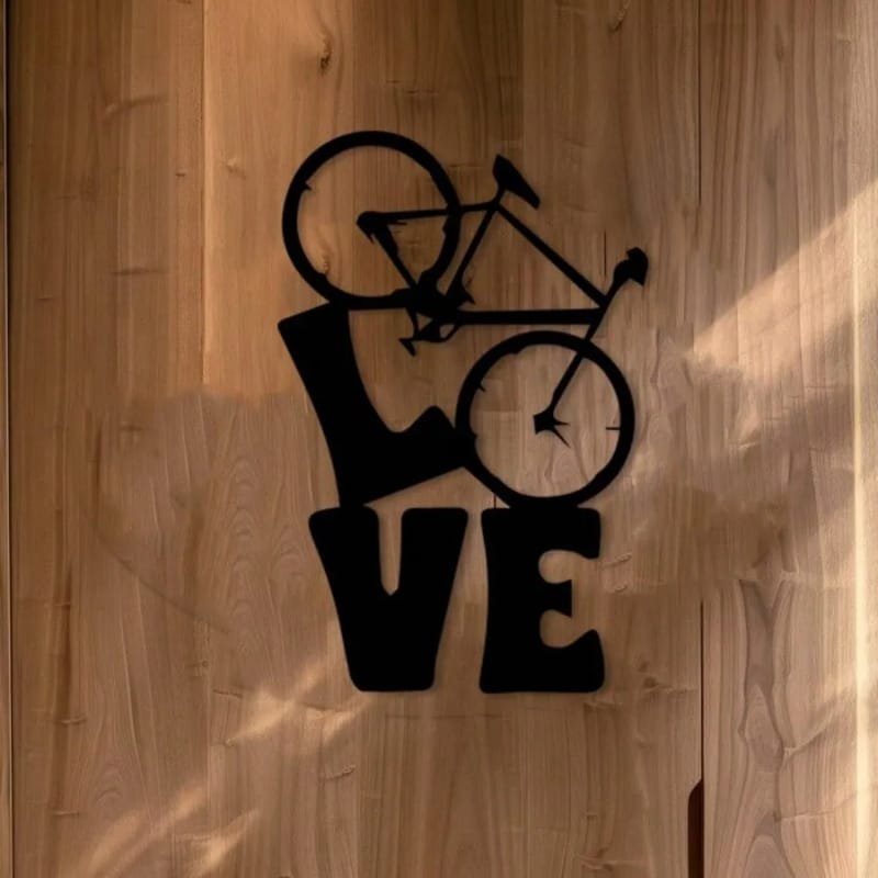 Laser Cut Metal Bike Love Wall Decor