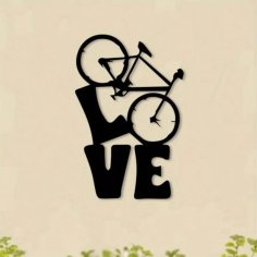 Laser Cut Metal Bike Love Wall Decor