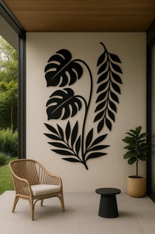 Laser Cut Tropical Metal Art Wall Decor