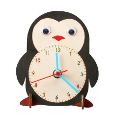Laser Cut Penguin DIY Clock Educational STEM Toy