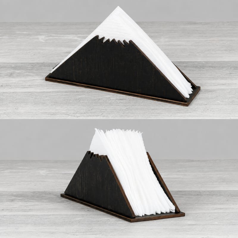 Laser Cut Mountain Napkin Holder, Modern Napkin Holder for Contemporary Spaces