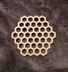 Laser Cut Honeycomb Hexagon Wooden Coaster