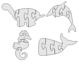 Dolphin Jigsaw Puzzle DXF File