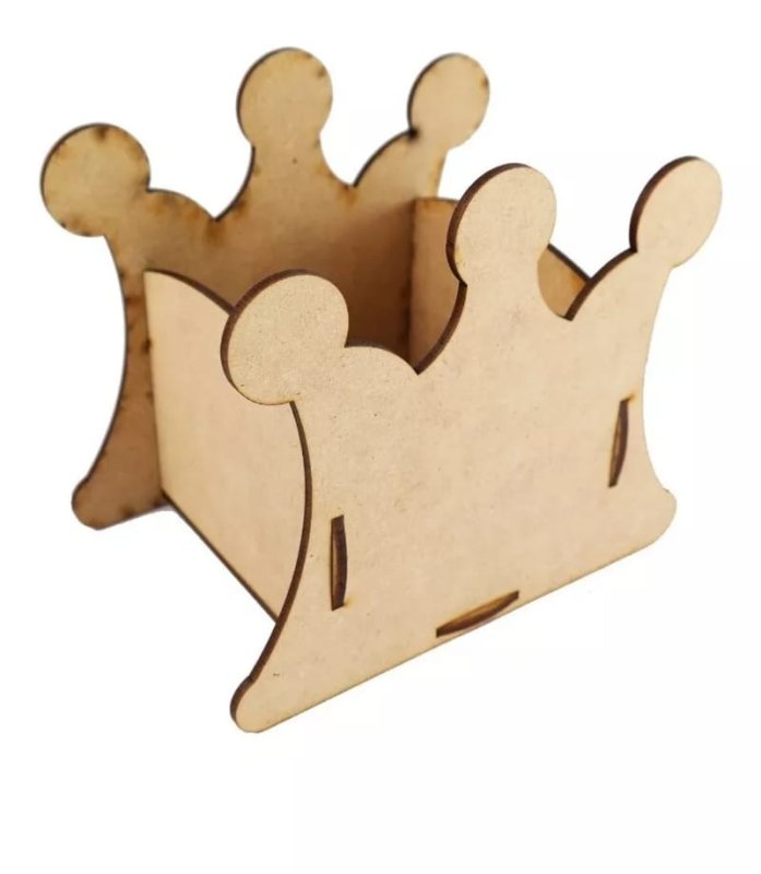 Laser Cut Crown Candy Box MDF Crown Gift Box