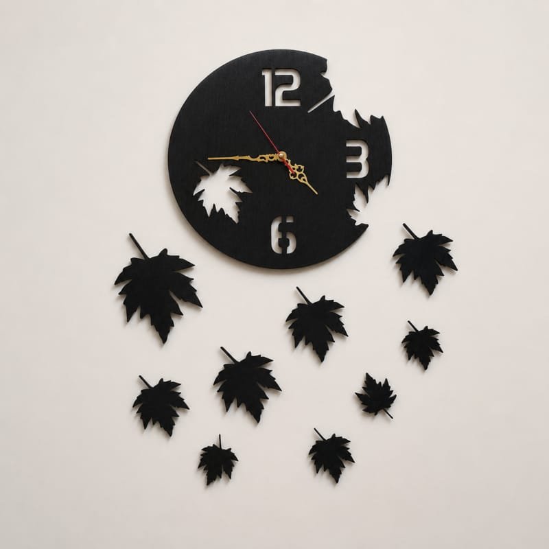 Laser Cut Leaf Wall Clock Maple Leaf Wall Decor